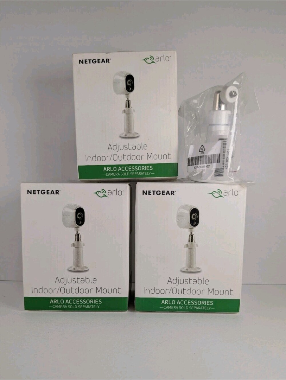 Lot of 4 Netgear Arlo Adjustable Indoor/Outdoor Camera Mounts White VMA1000 NEW